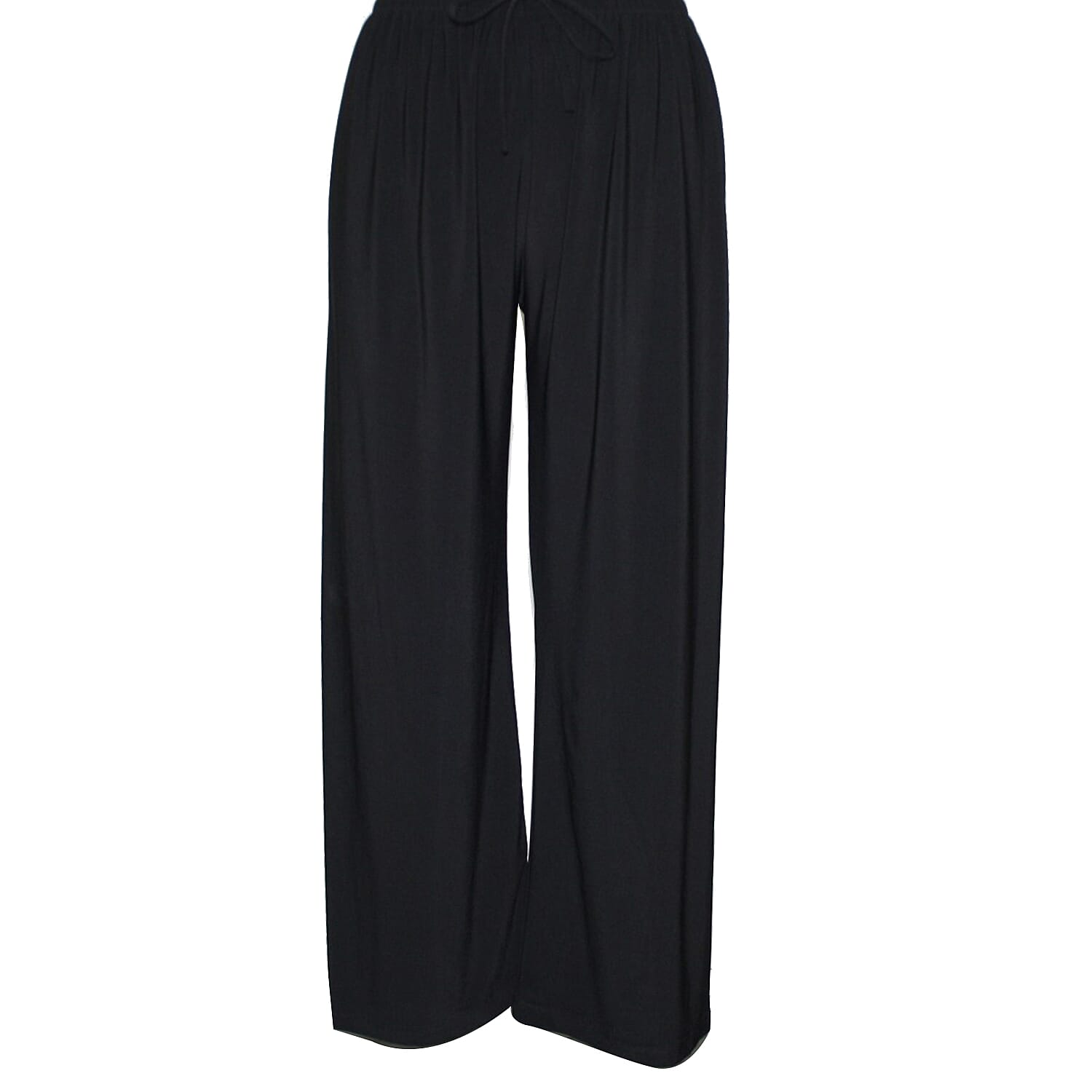 Supersoft Emma Wide Leg Trousers with Elasticated Waist in Black - Leg- 27 inches (Size S-M, 8-10)