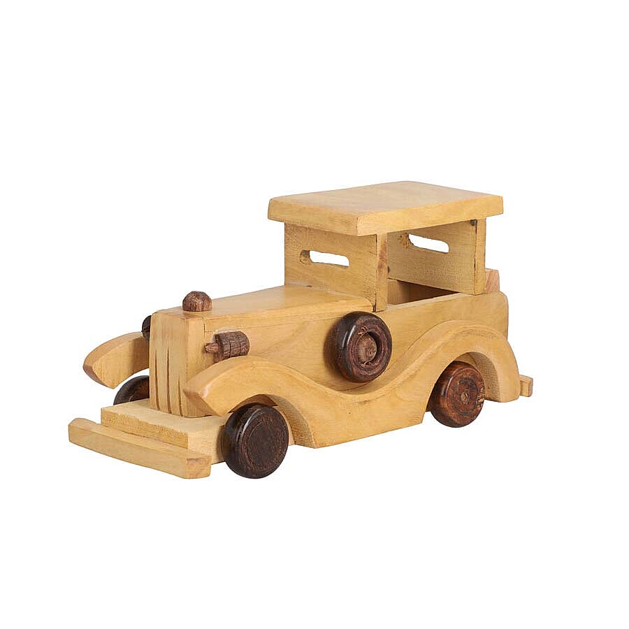 Handcrafted Wooden Vintage Car Toy (Size 20x9Cm)