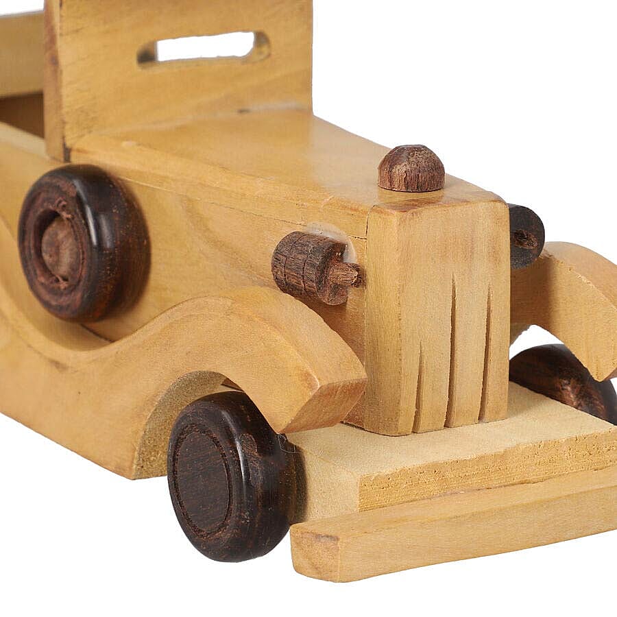 Handcrafted Wooden Vintage Car Toy (Size 20x9Cm)