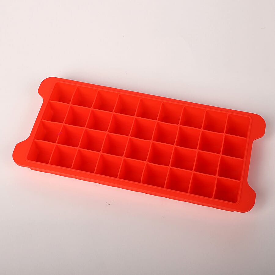 Set of 2 - Ice Cube Moulds with Cover - Blue & Red