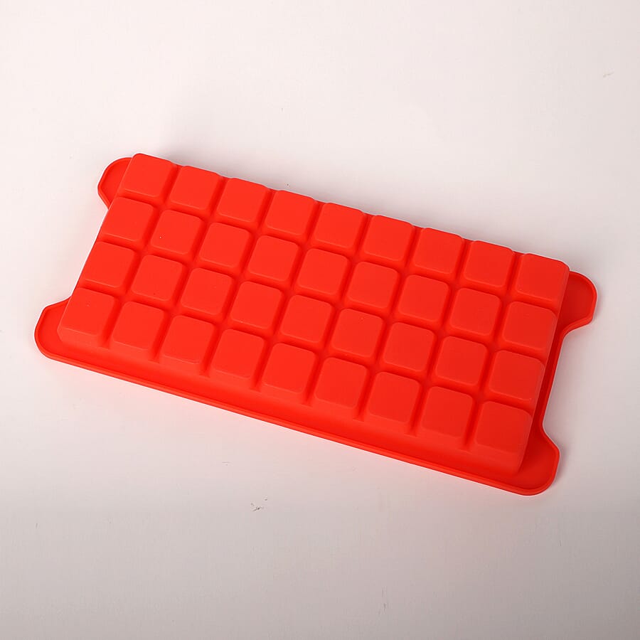 Set of 2 - Ice Cube Moulds with Cover - Blue & Red