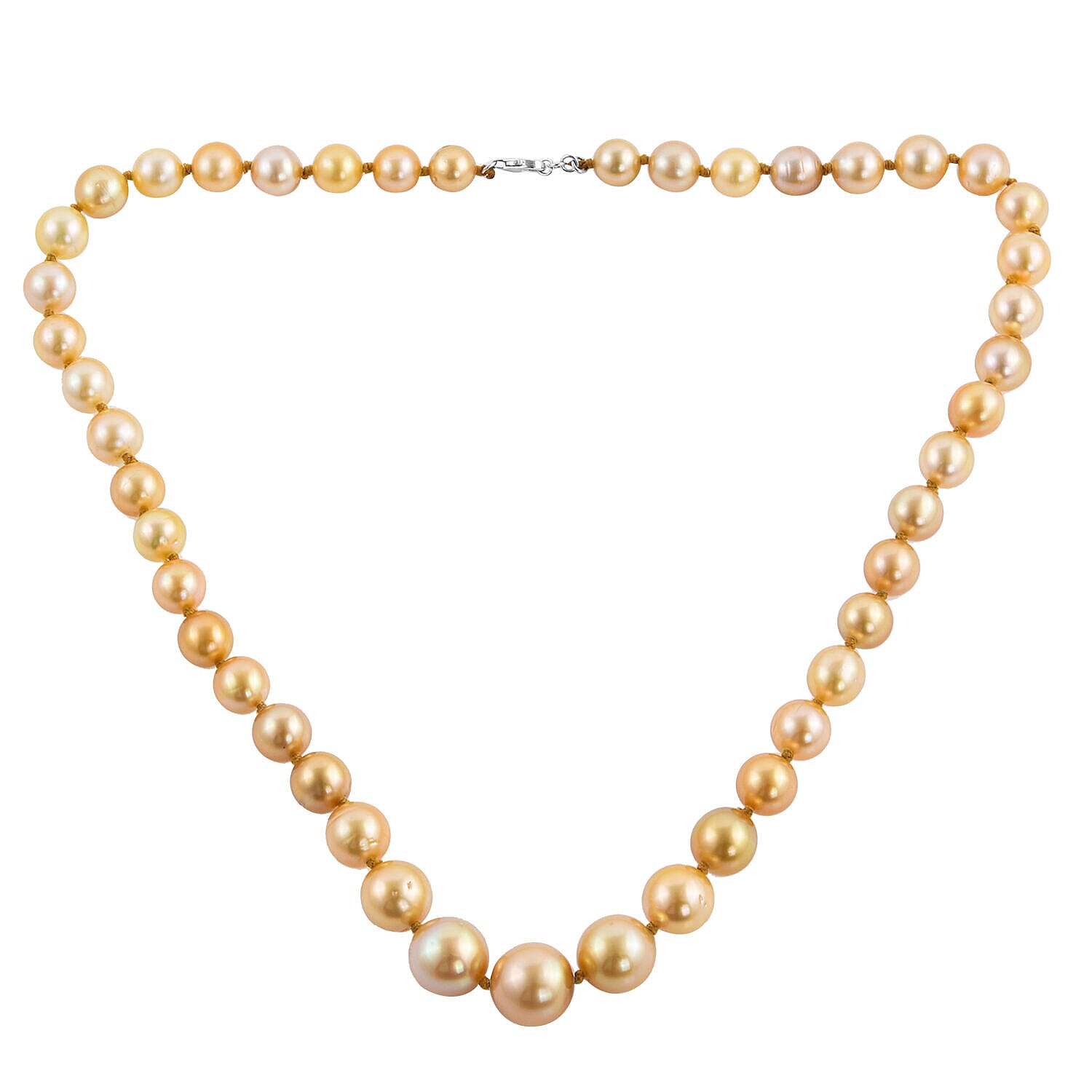 Collectors Edition- RHAPSODY 950 Platinum AAAA Golden South Sea Pearl Necklace (Size 20) with Lobster Clasp