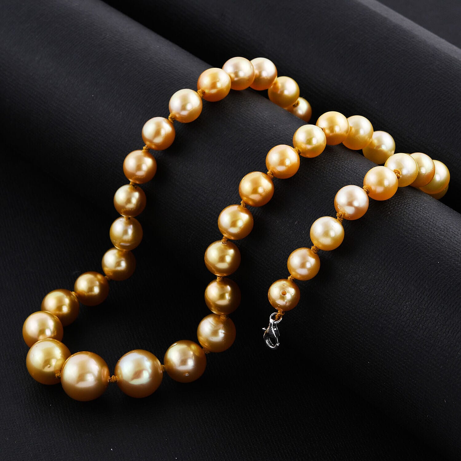 Collectors Edition- RHAPSODY 950 Platinum AAAA Golden South Sea Pearl Necklace (Size 20) with Lobster Clasp
