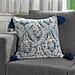 JACQUARD WOVEN Cushion Cover (Size 45X45 Cm) - Blue & Cream