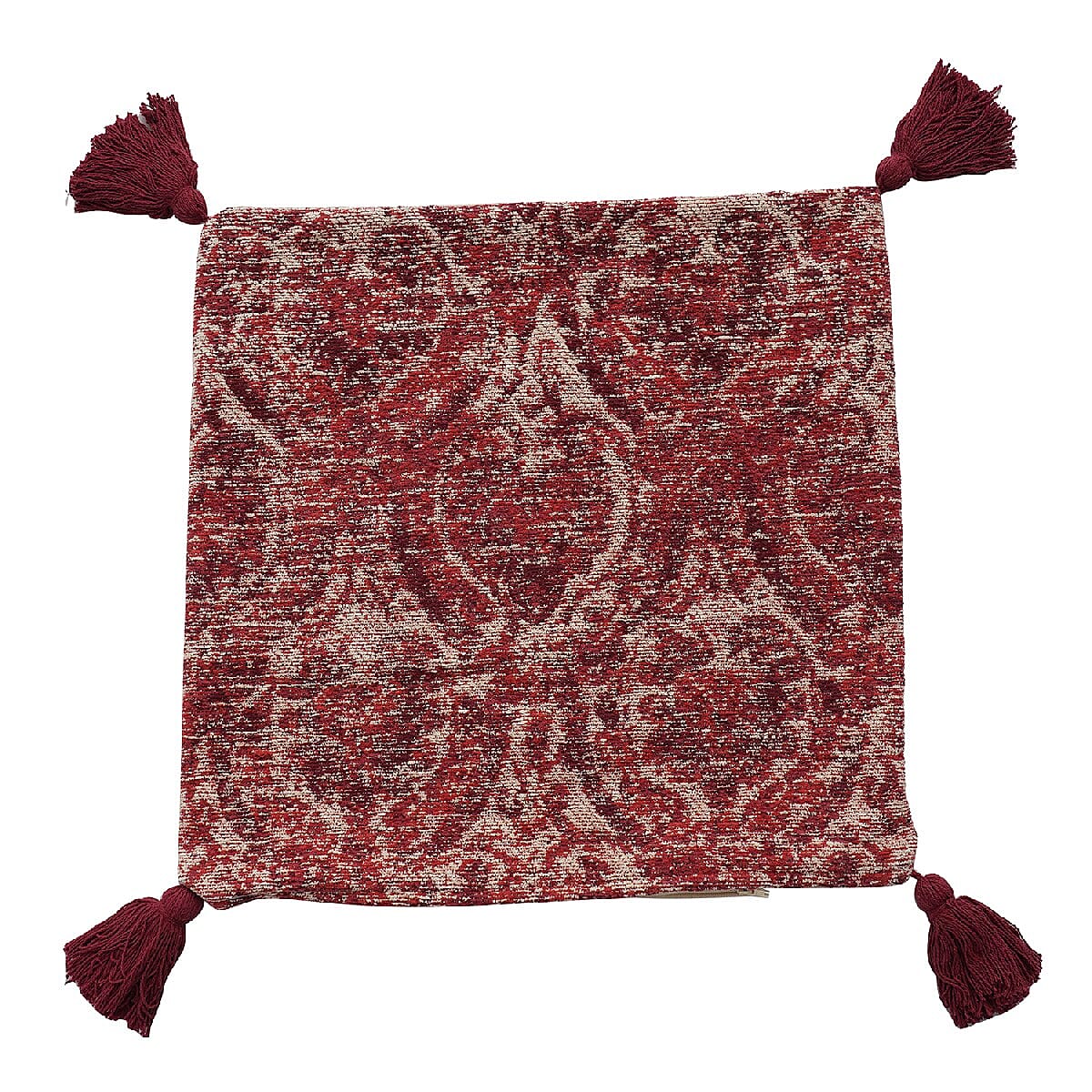 JACQUARD WOVEN  Cushion Cover (Size 45X45 Cm) - Rust & Cream