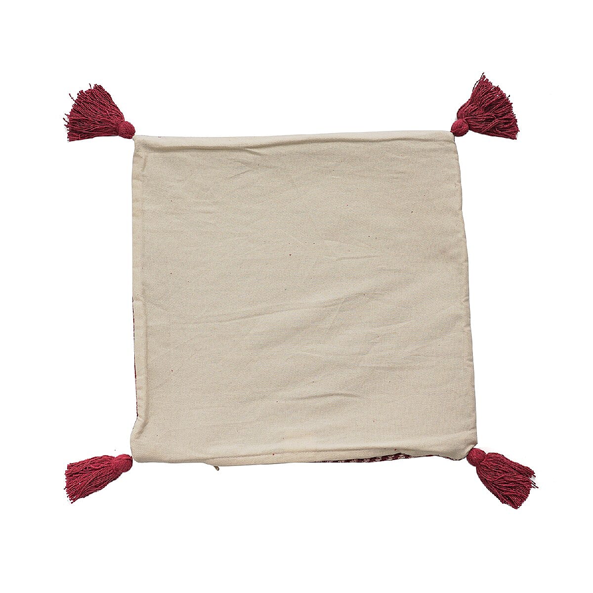 JACQUARD WOVEN  Cushion Cover (Size 45X45 Cm) - Rust & Cream