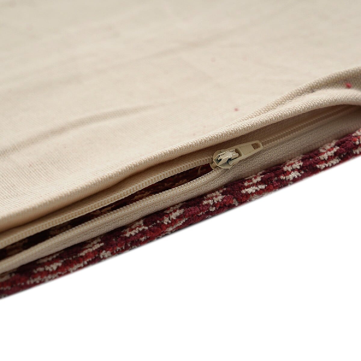 JACQUARD WOVEN  Cushion Cover (Size 45X45 Cm) - Rust & Cream