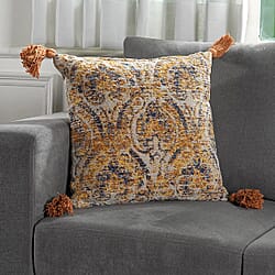 JACQUARD WOVEN Cushion Cover (Size 45X45 Cm) - Mustard