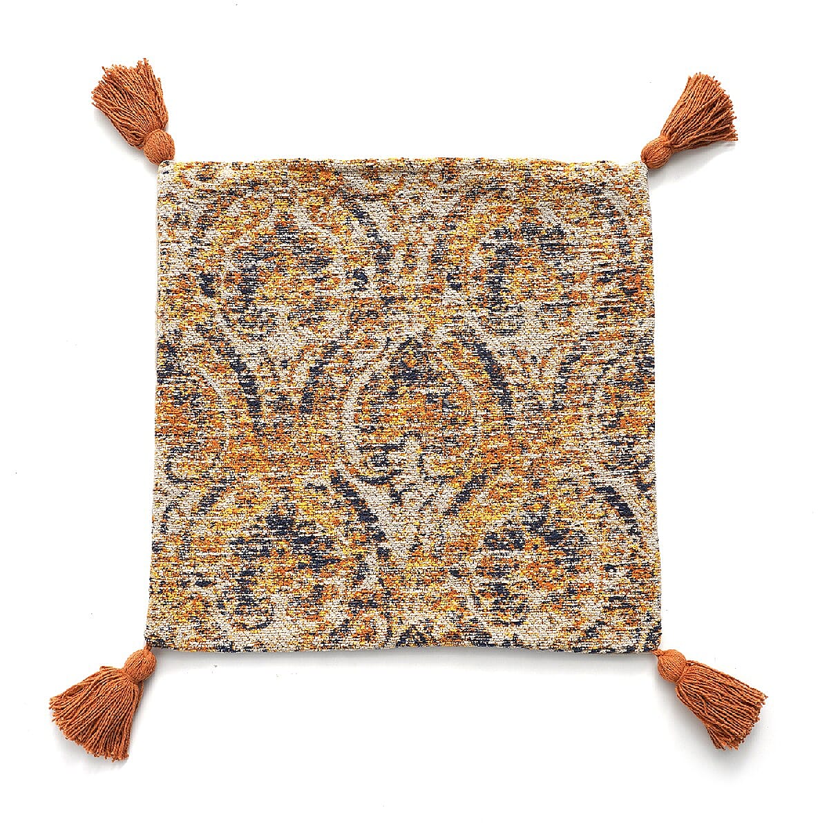 JACQUARD WOVEN Cushion Cover (Size 45X45 Cm) - Mustard