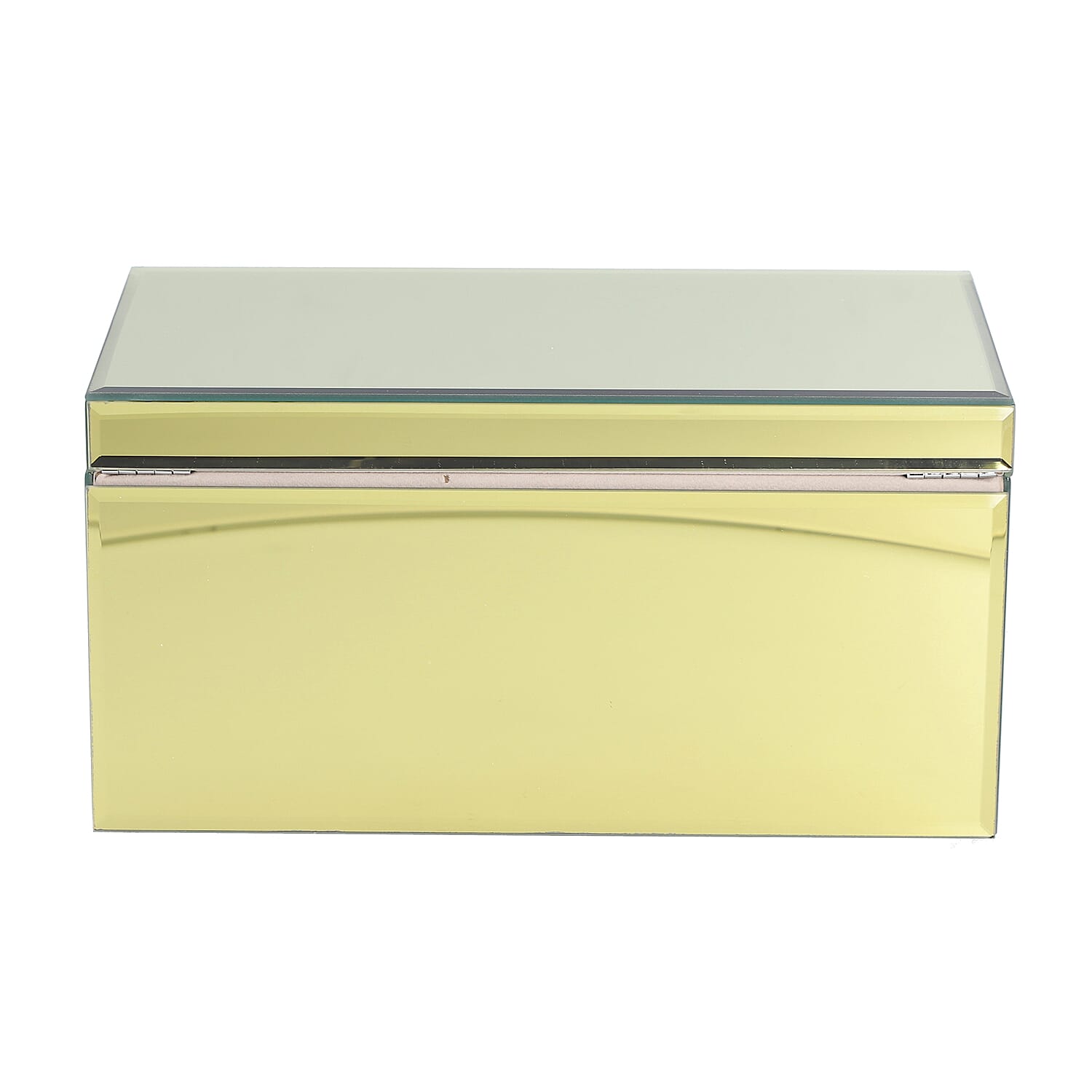 3 Layer Glass Mirrored Jewellery Box with Three Drawer and Velvet Inner Lining (Size 31x17x16cm) - Gold