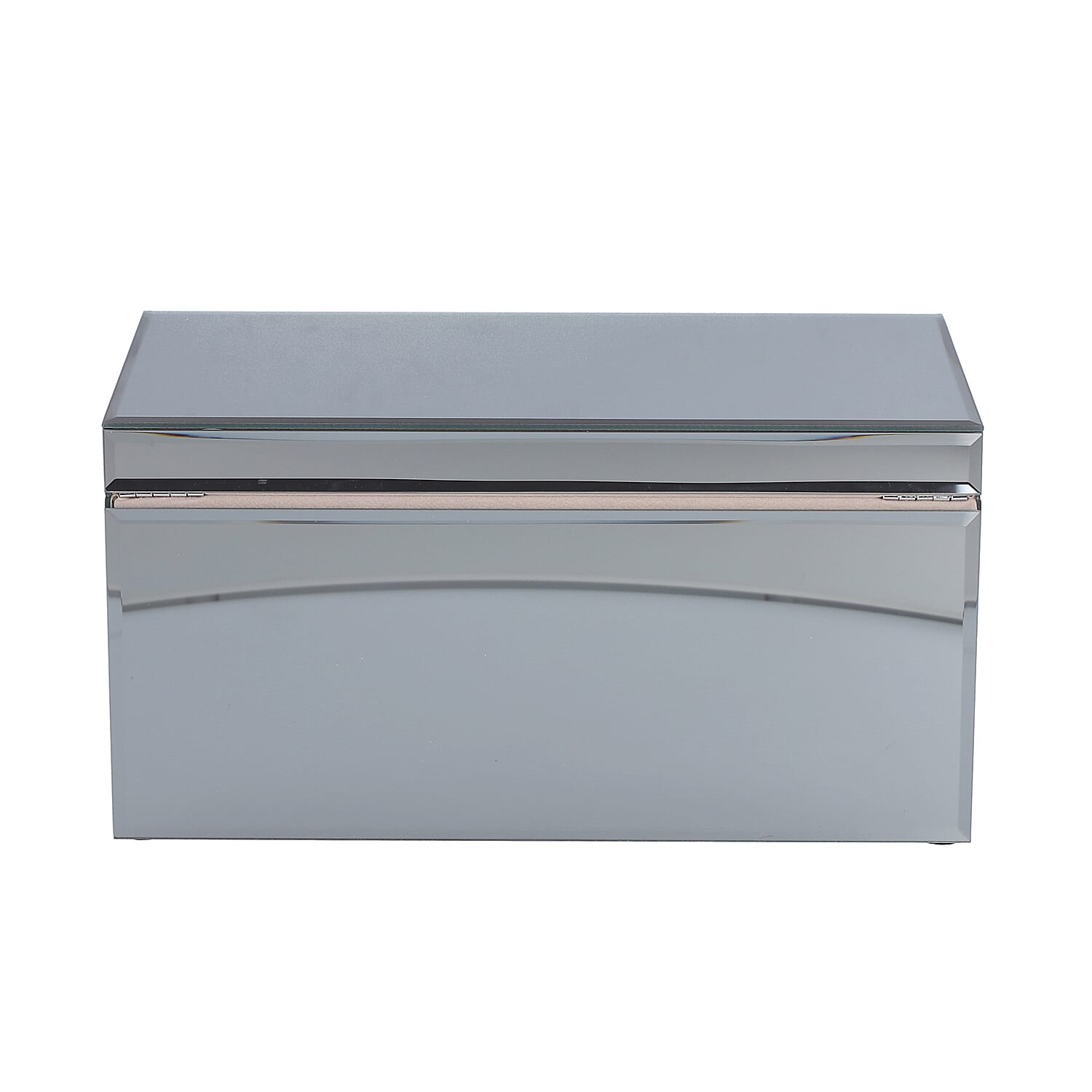 3 Layer Glass Mirrored Jewellery Box with three Drawer and Velvet Inner Lining (Size 31x17x16cm) - Grey