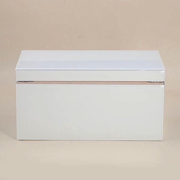 3 Layer Glass Mirrored Jewellery Box with Three Drawer and Velvet Inner Lining (Size 31x17x16cm) - White