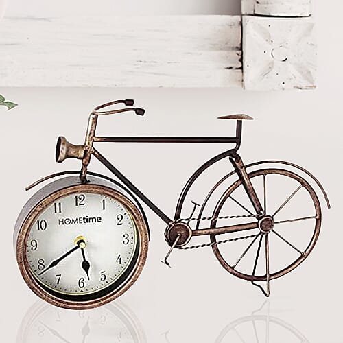 Hometime Metal Mantle Clock Bicycle (Size 37X22.5 Cm)