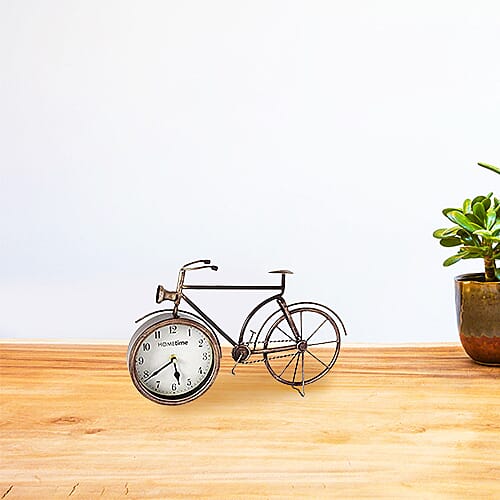 Hometime Metal Mantle Clock Bicycle (Size 37X22.5 Cm)