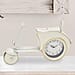 Vintage Cream & Gold Scooter Mantel Clock ( Size 30X19X5 CM) - Cream