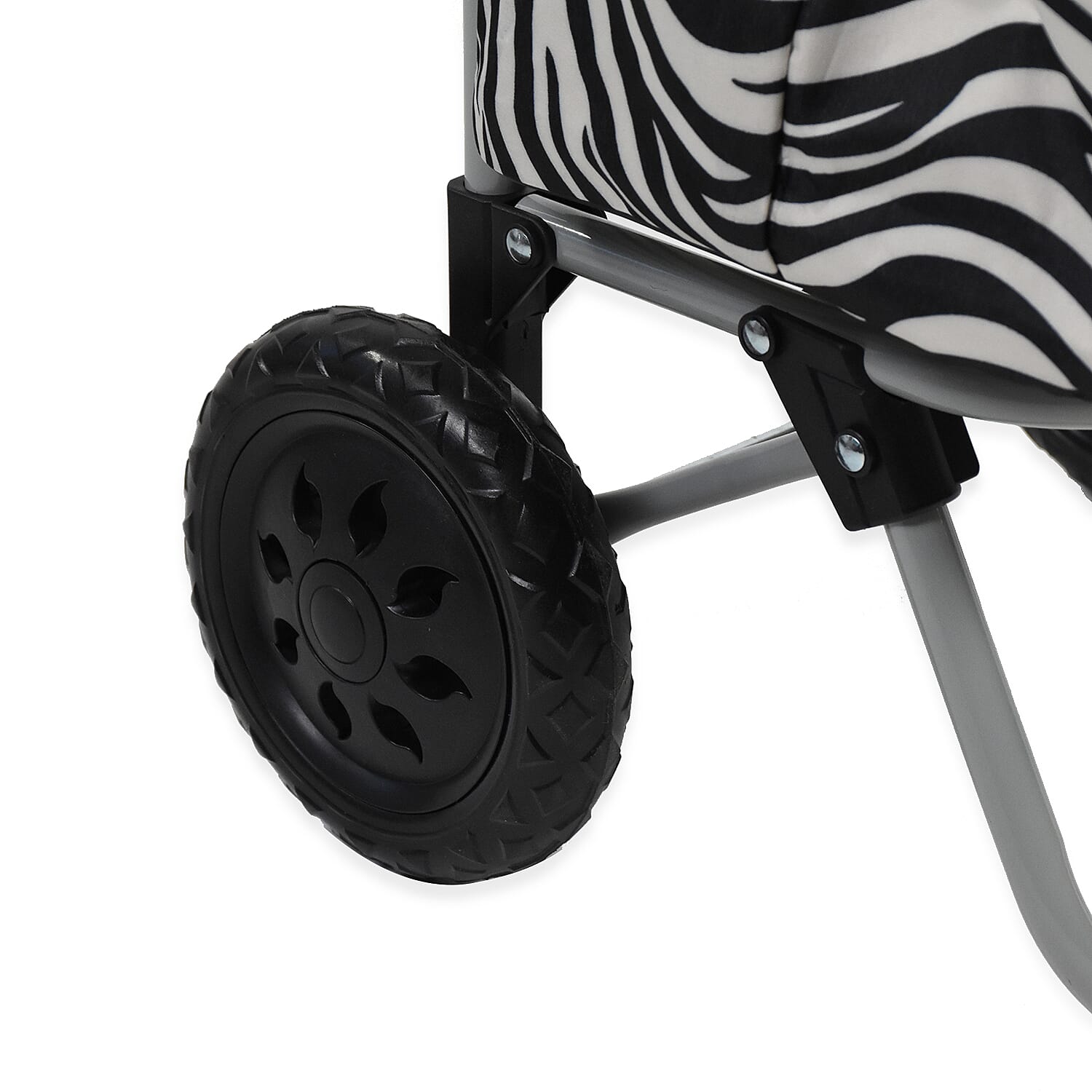 Zebra Print Shopping Trolley Bag (Size 62x35x25Cm) - Black and White