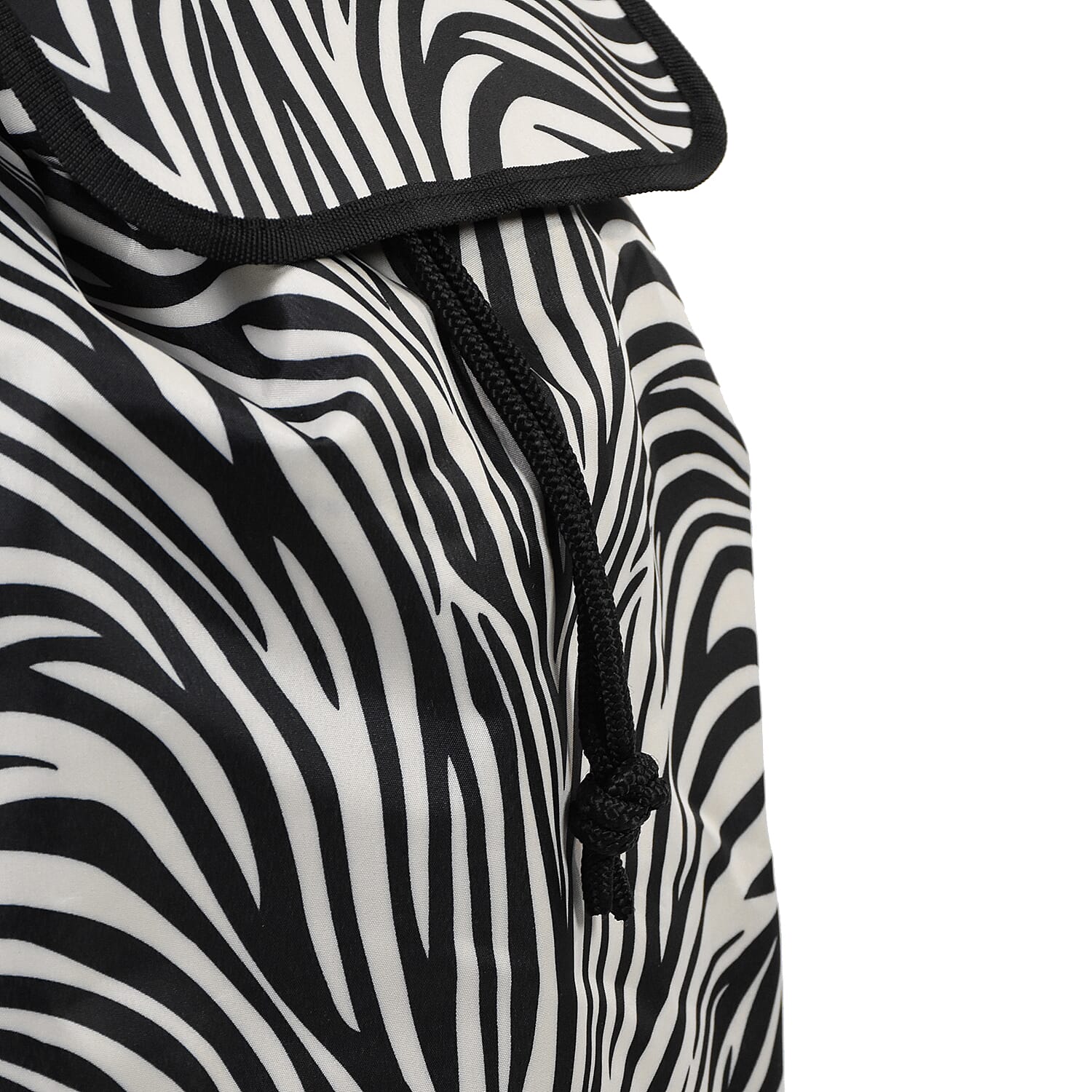 Zebra Print Shopping Trolley Bag (Size 62x35x25Cm) - Black and White