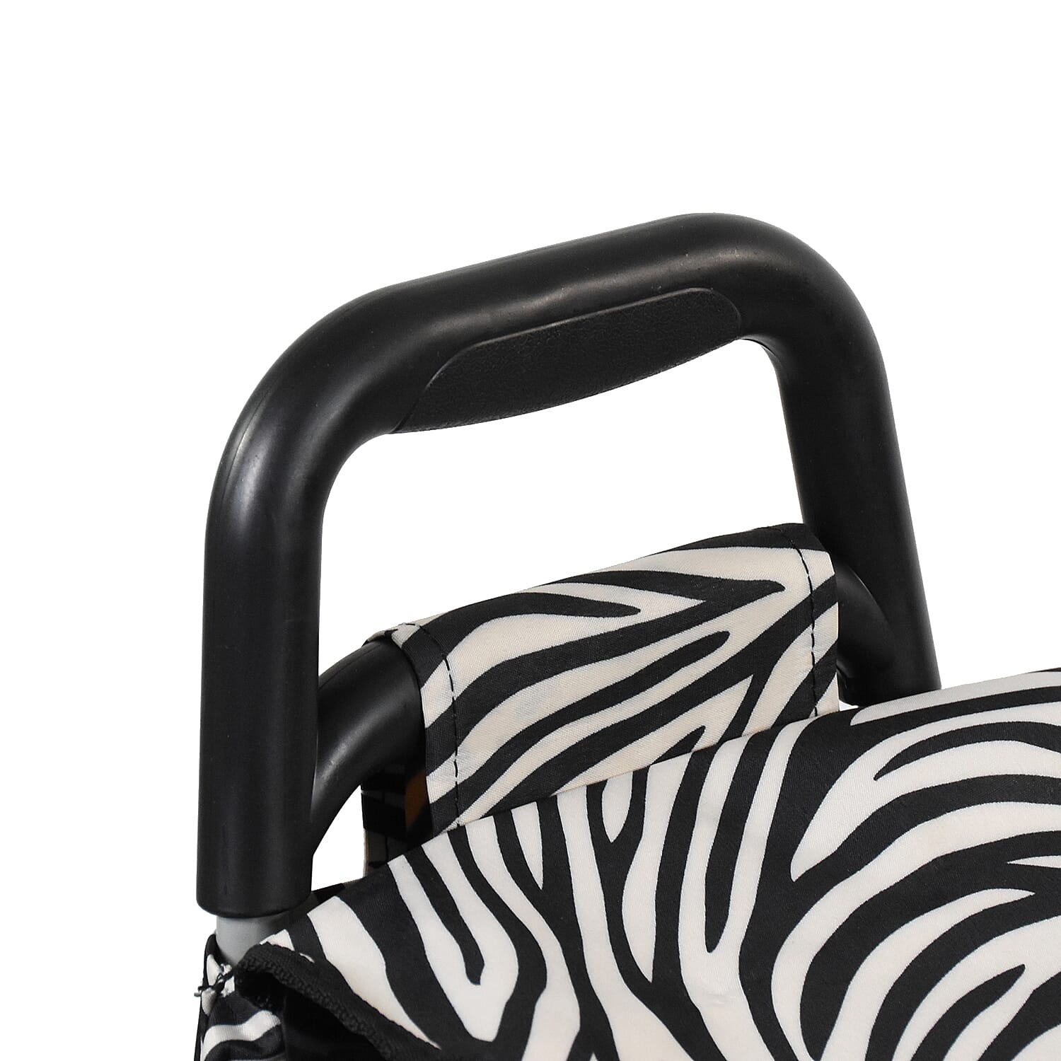 Zebra Print Shopping Trolley Bag (Size 62x35x25Cm) - Black and White