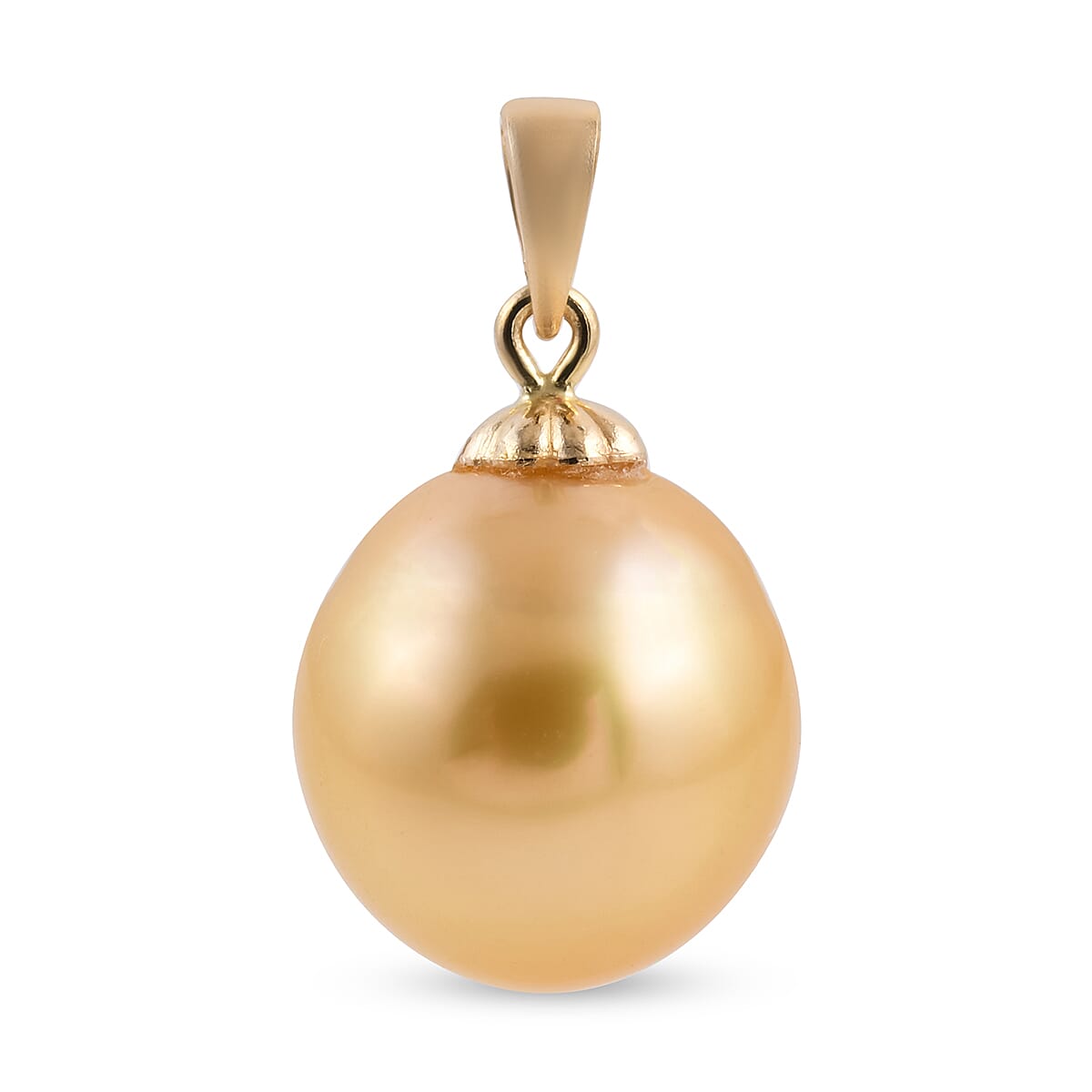 ILIANA 18K Yellow Gold Golden South Sea Pearl Pendant.