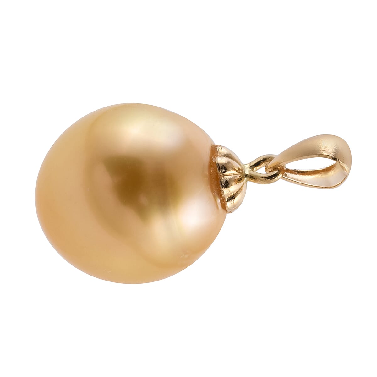 ILIANA 18K Yellow Gold Golden South Sea Pearl Pendant.