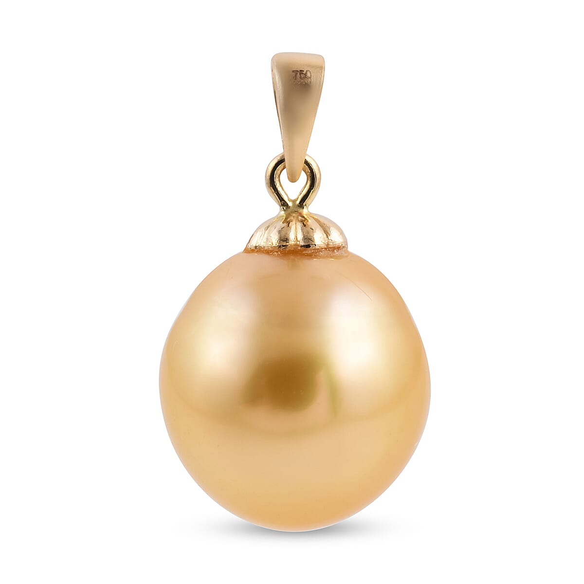 ILIANA 18K Yellow Gold Golden South Sea Pearl Pendant.