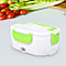 Portable Electric Heating Lunch Box in White & Green (Size:23.5x16.5x10.5cm)