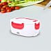Portable Electric Heating Lunch Box in White & Red (Size:23.5x16.5x10.5cm)