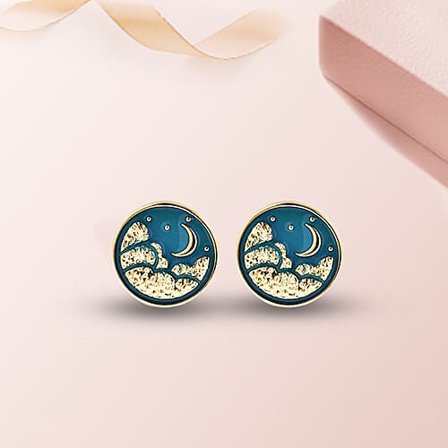 Midnight Sky Cuff Links in Gold Tone