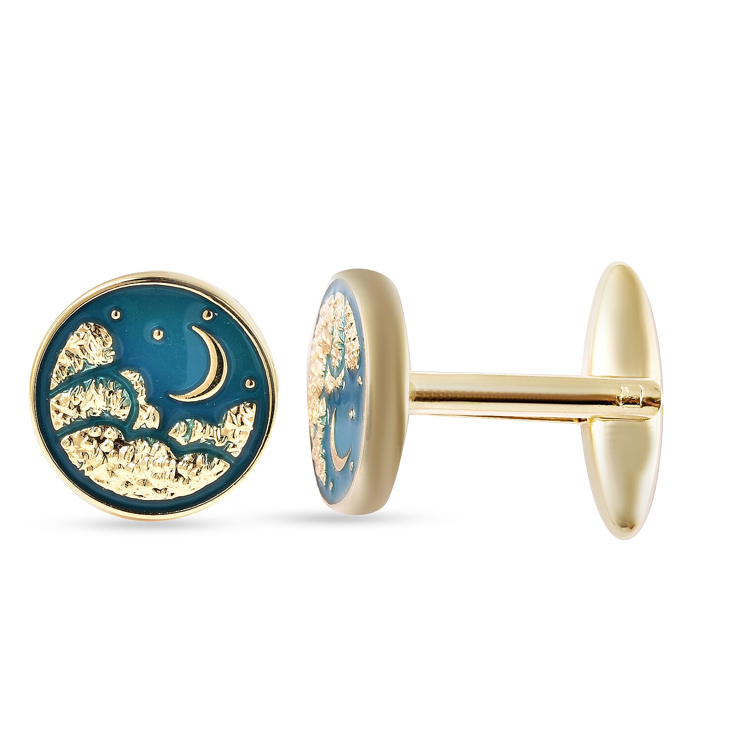 Midnight Sky Cuff Links in Gold Tone