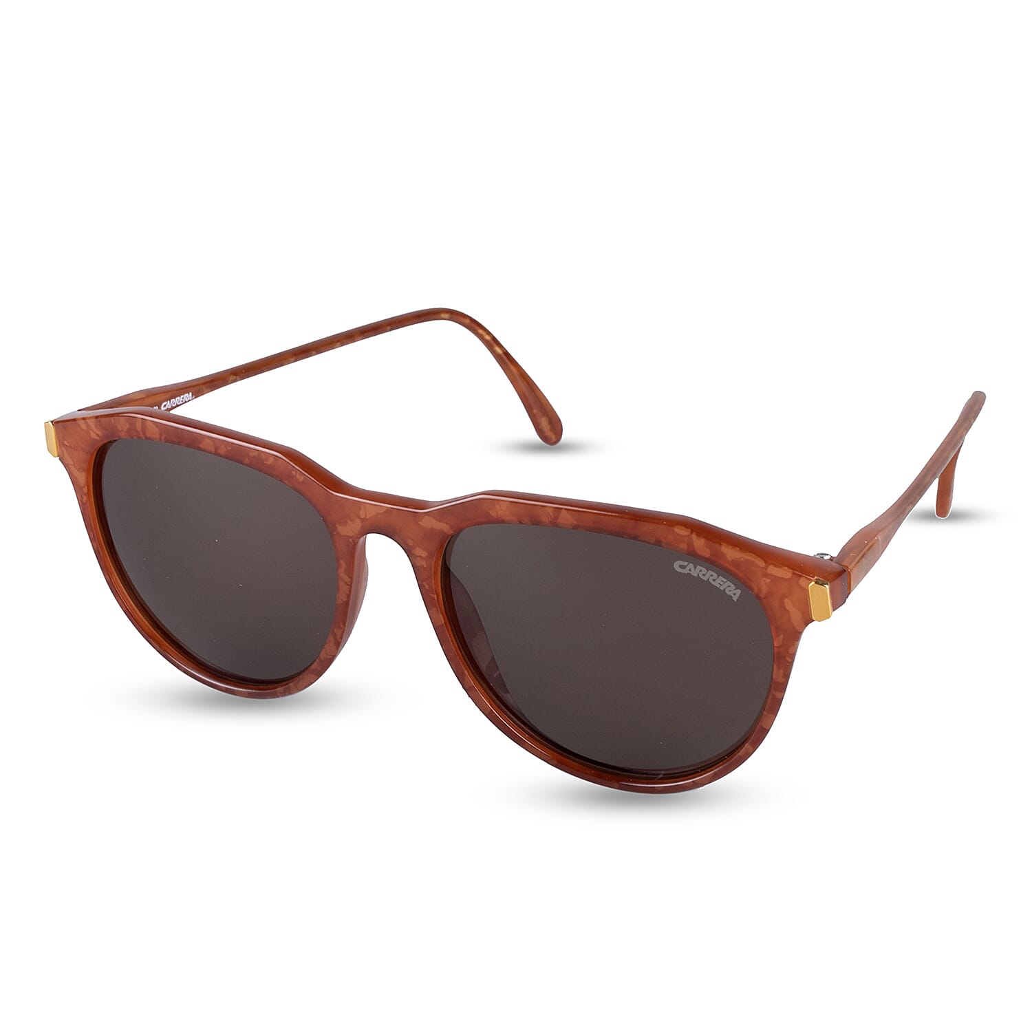 CARRERA Retro Acetate Sunglasses with Brown Lenses & Brown Gold Frame