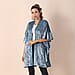 Velvet Kimono with Falbala Sleeve - Turquoise