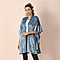 Velvet Kimono with Falbala Sleeve - Turquoise