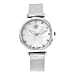 GENOA Japanese Movement White Dial Diamond Studded Water Resistant Watch with Mesh Belt in Silver Tone