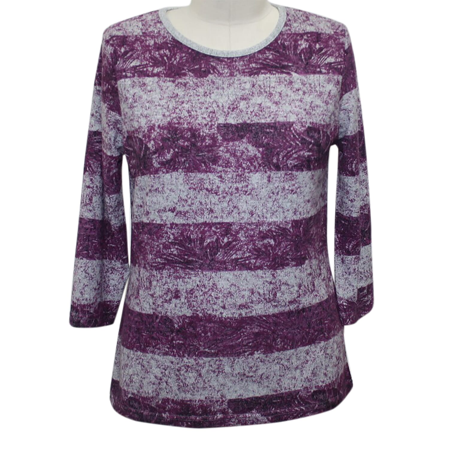 Auburn Brushed Striped Plum Top