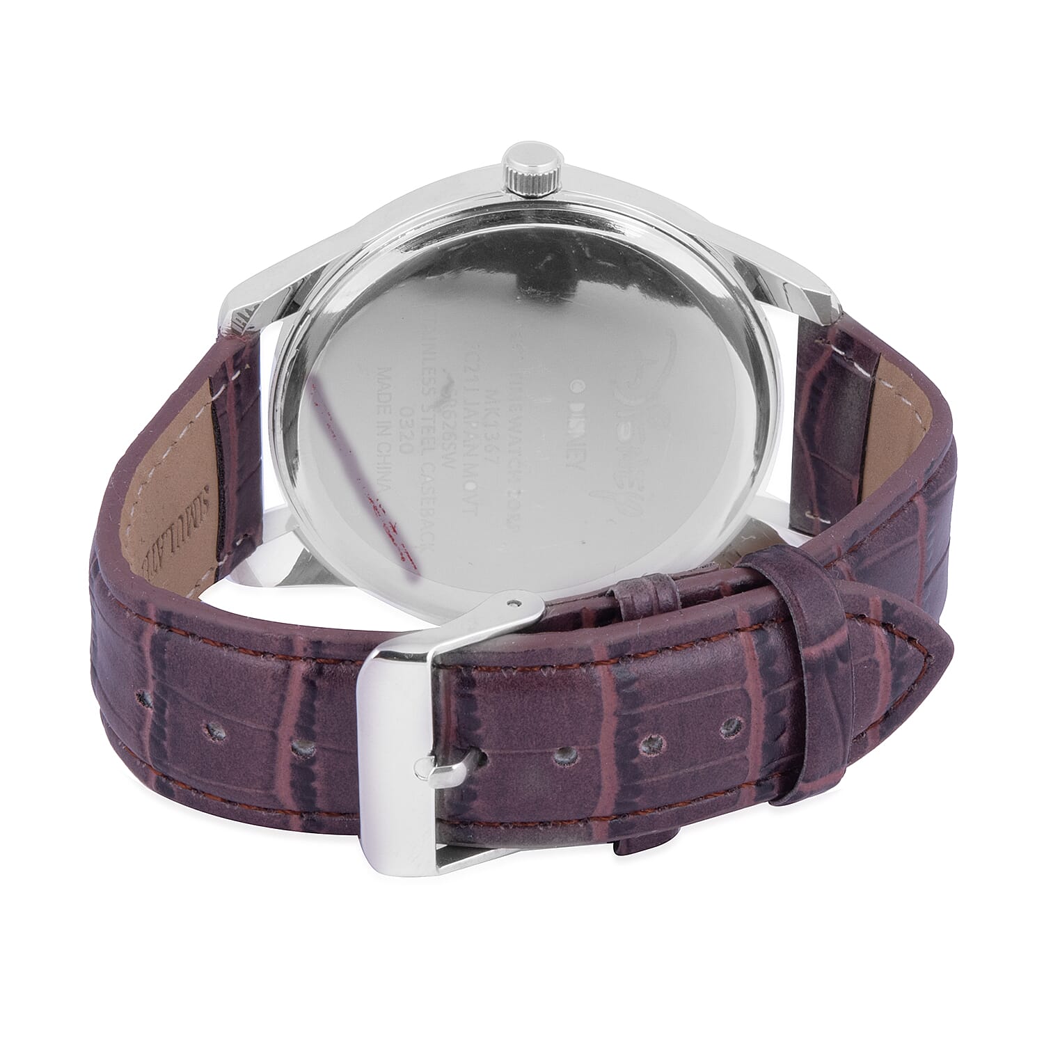 2 Piece Set - Retro Disney Mickey and Minnie Watch Set with Brown Colour Strap