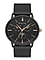 Thomas Calvi Black Dial Mens Watch with Mesh Style Stainless Steel Strap in Black Tone