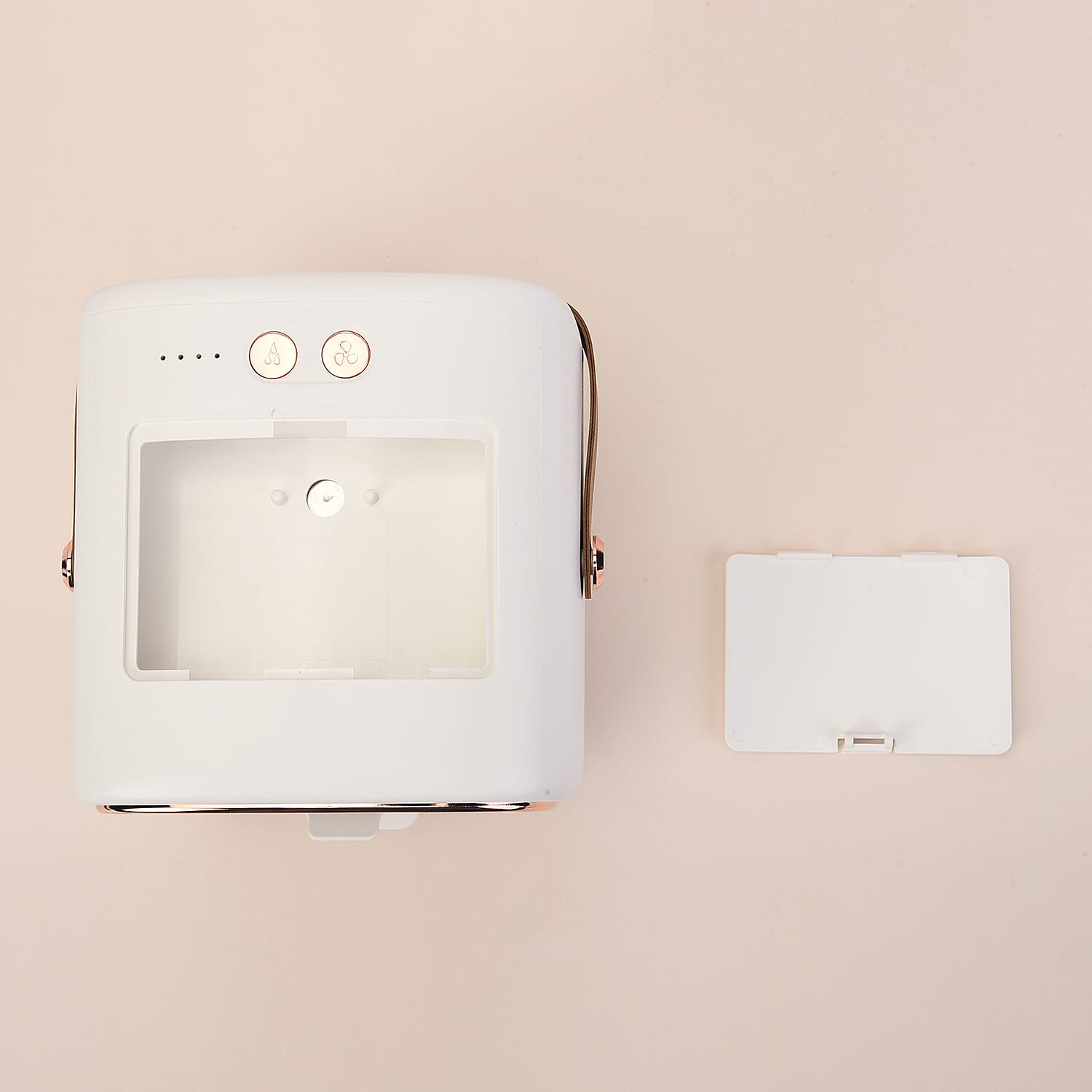 Retro Portable Cordless Air Cooling Fan with Mist Spray (Size 15x14x18cm) - White