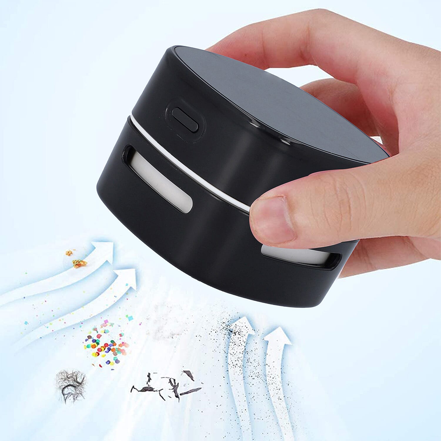 BRAND NEW - Mini Table Vacuum Cleaner - Black (Size: L8xW8xH6 cm)