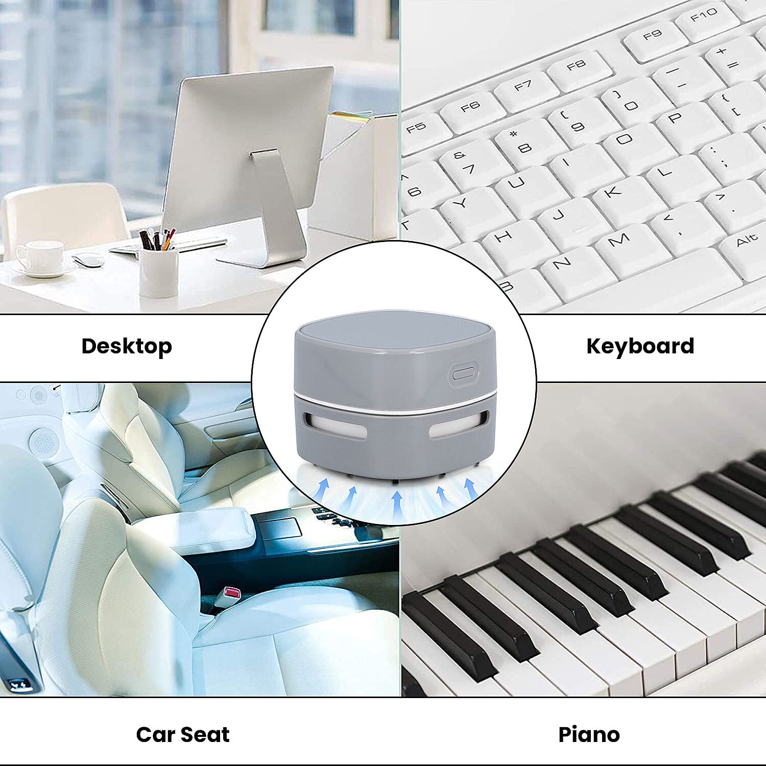 Mini Table Vacuum Cleaner - Grey (Size: L8xW8xH6 cm)