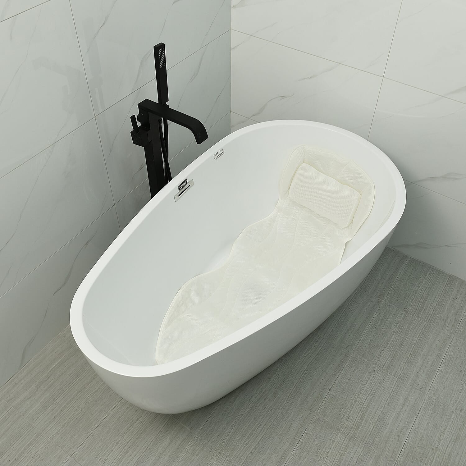 3D Gridding Screen Cloth Bathtub Backpad (Size 121x48Cm)