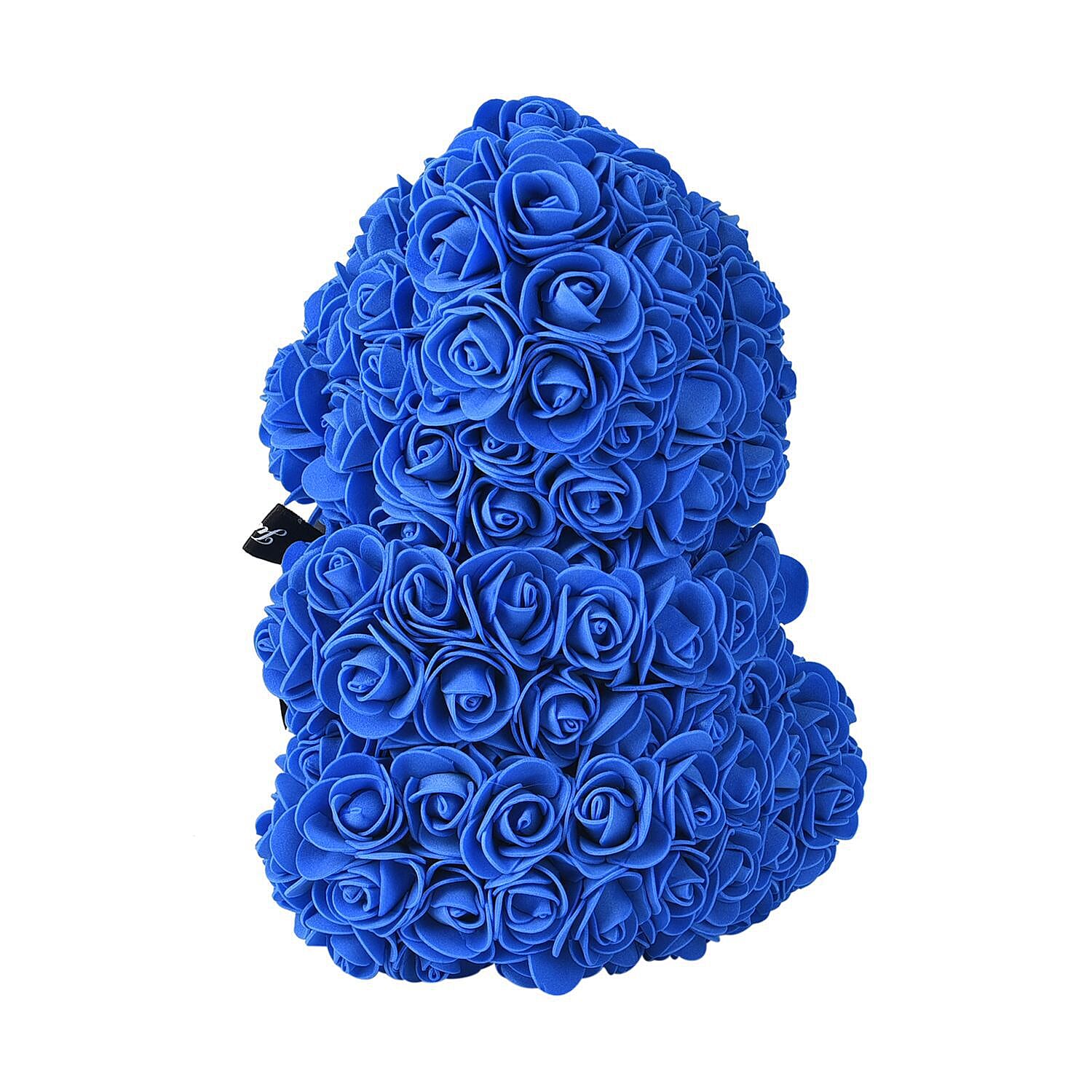 Handcrafted Rose Flower Bear with Bow - Pink