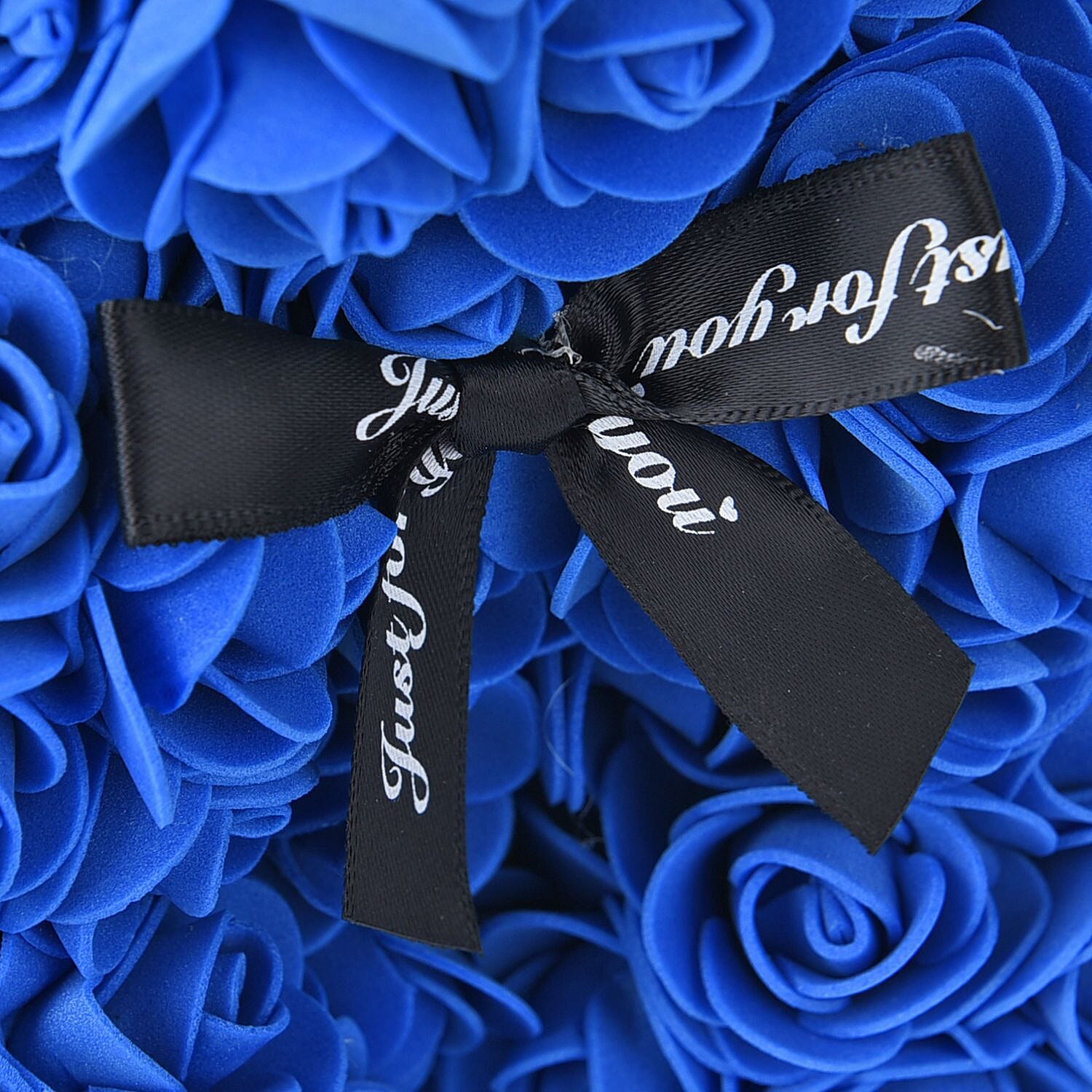 Handcrafted Rose Flower Bear with Bow - Pink