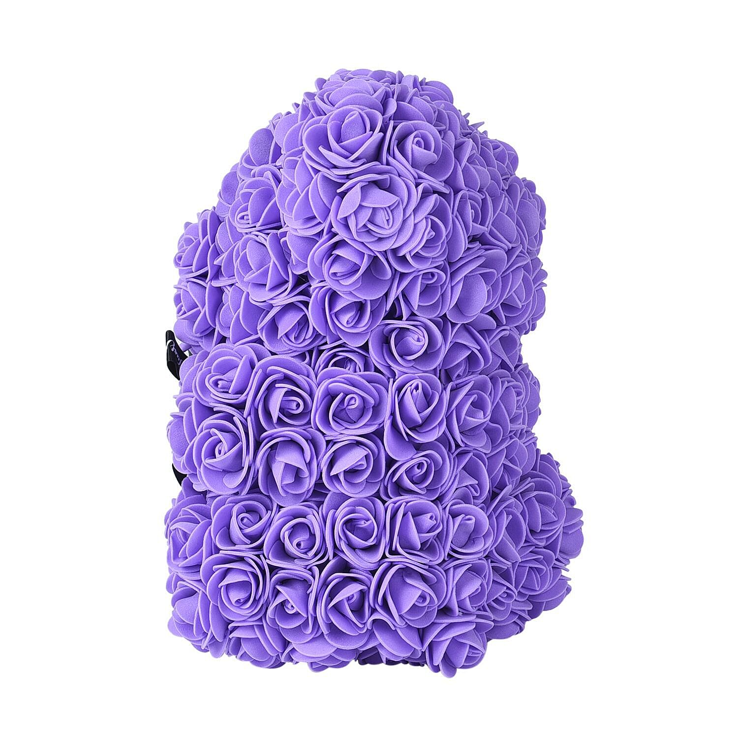 Handcrafted Rose Flower Bear with Bow - Pink