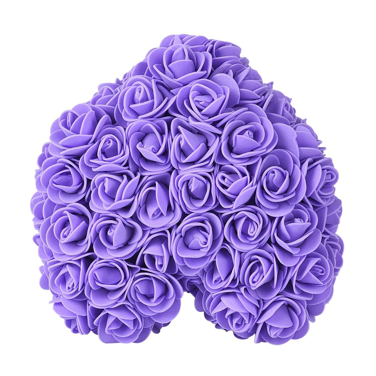 Handcrafted Rose Flower Bear with Bow - Pink