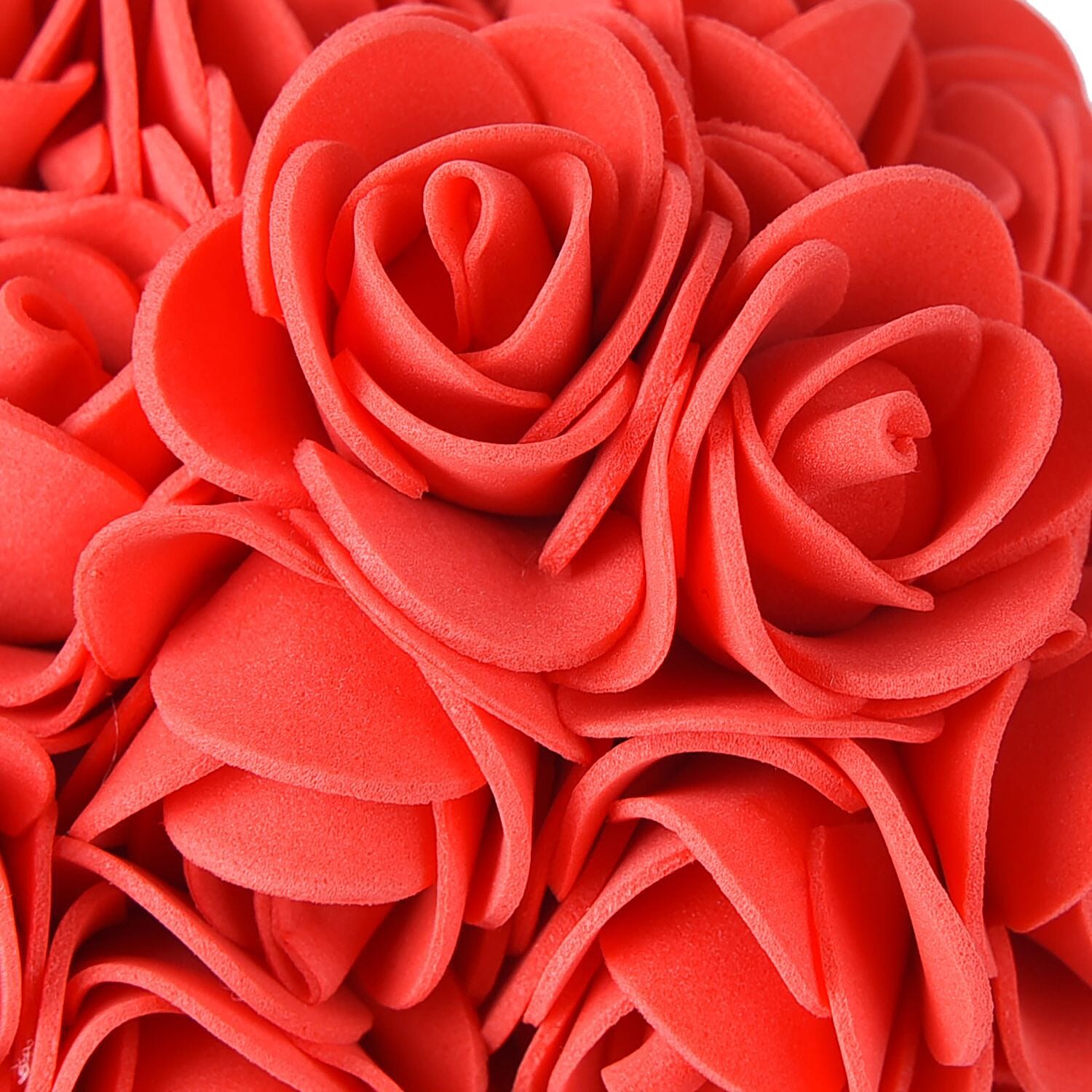 Handcrafted Rose Flower Bear with Bow - Pink