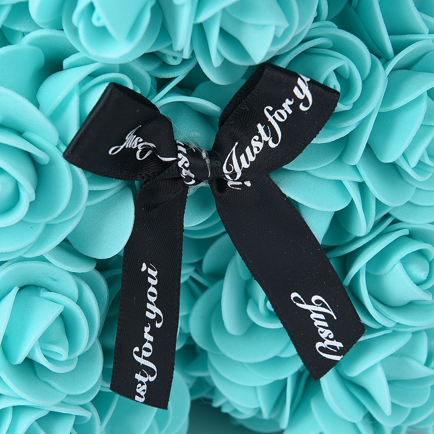 Handcrafted Rose Flower Bear with Bow - Pink