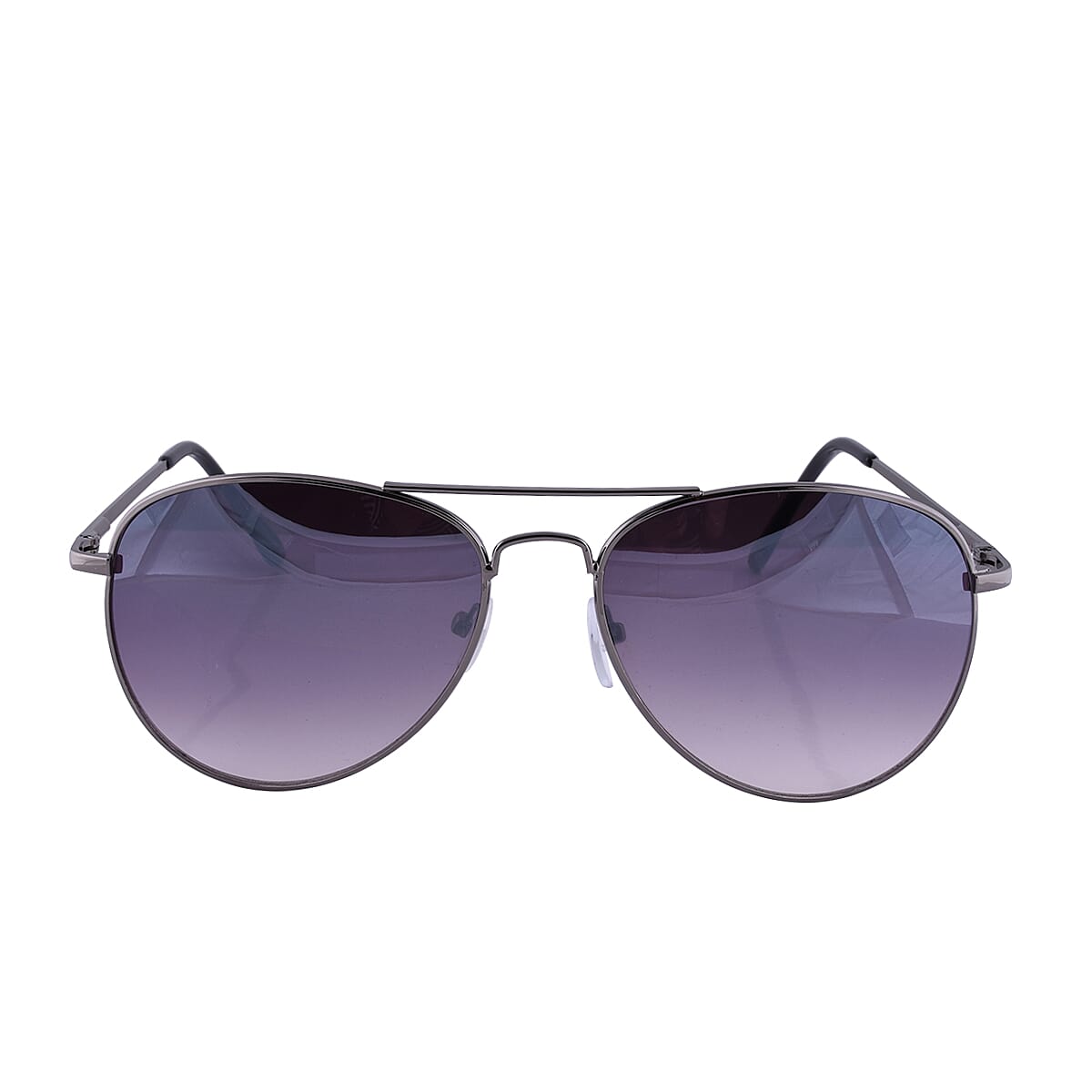Eyecatcher Sunglasses in Silver Tone Frame and Blue Tint Lens