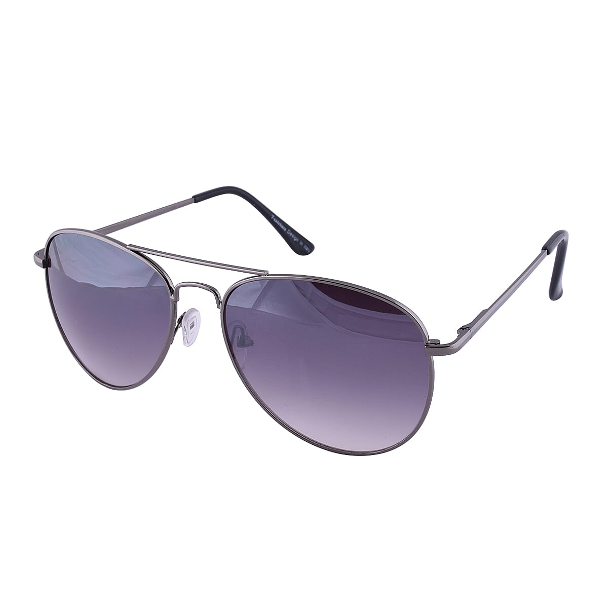 Eyecatcher Sunglasses in Silver Tone Frame and Blue Tint Lens