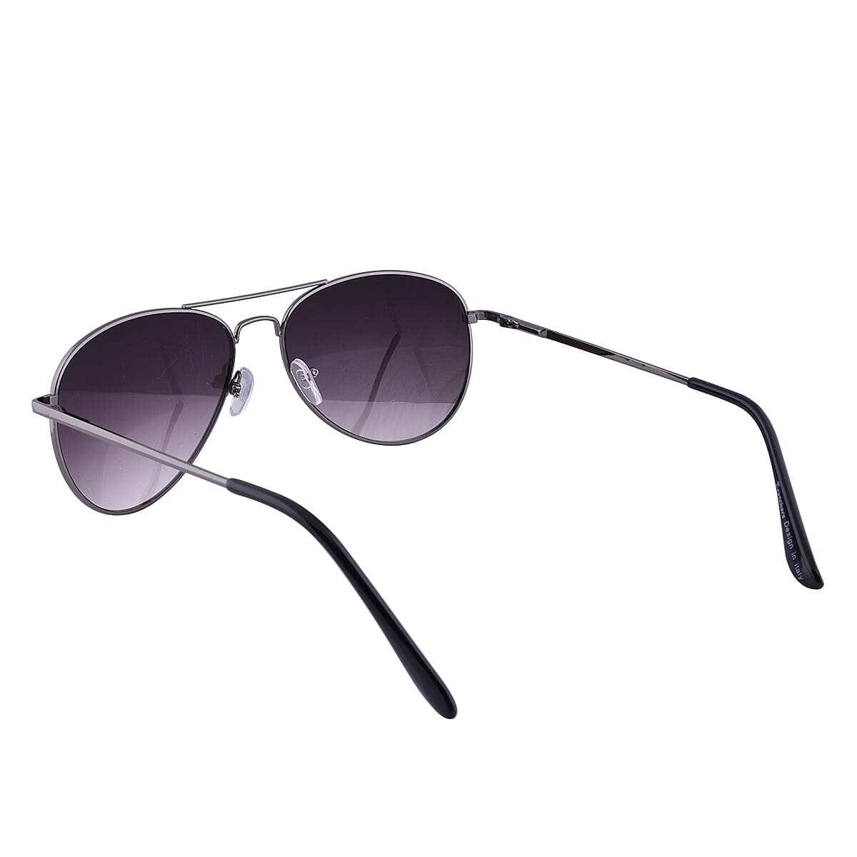 Eyecatcher Sunglasses in Silver Tone Frame and Blue Tint Lens
