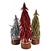 Set of 3 Decorative Christmas Tree - Red Silver and Golden 